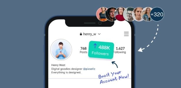 Follower counter rising on a profile after a Boostme.cfd order